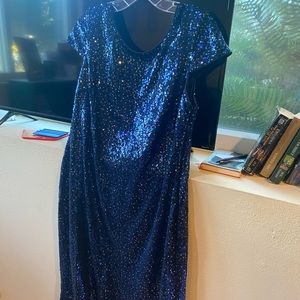 Sequined Blue Calvin Klein Dress